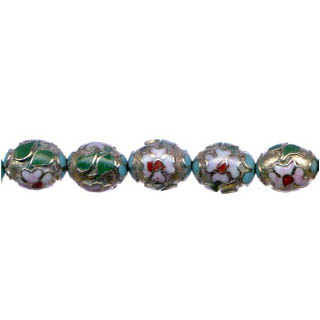 CLOISONNE RICE 09X11MM SILVER