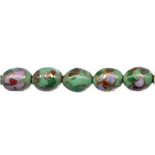 CLOISONNE RICE 09X11MM GREEN