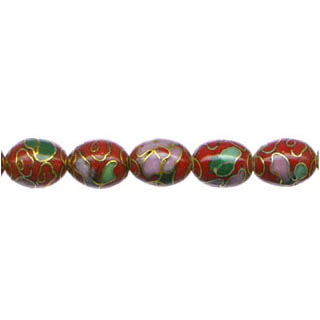 CLOISONNE RICE 09X11MM RED