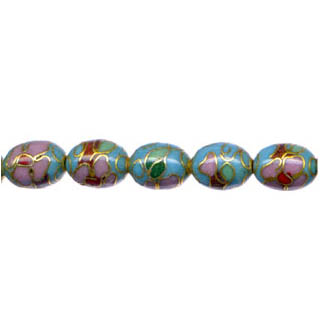 CLOISONNE RICE 09X11MM TURQUOISE