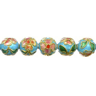 ENAMEL ROUND 10MM TURQUOISE