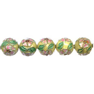 ENAMEL ROUND 10MM YELLOW
