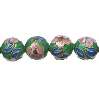 ENAMEL ROUND 12MM GREEN
