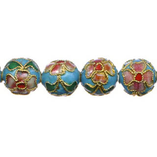 ENAMEL ROUND 12MM TURQUOISE