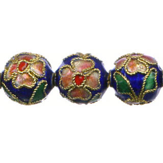 ENAMEL ROUND 14MM BLUE