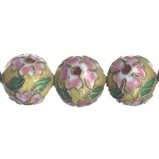ENAMEL ROUND 14MM YELLOW