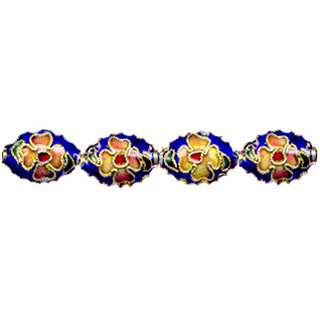ENAMEL FLAT OVAL 9X13MM BLUE
