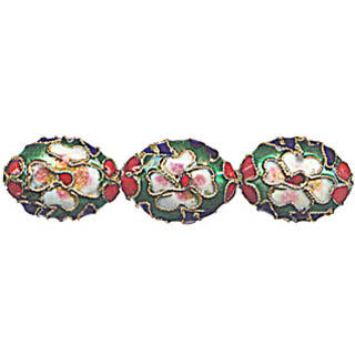 ENAMEL FLAT OVAL 15X20MM GREEN