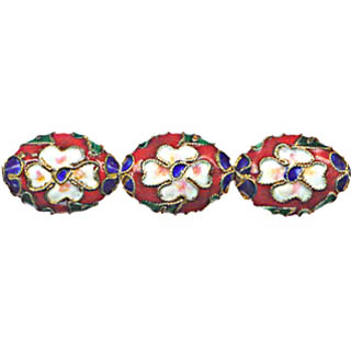 ENAMEL FLAT OVAL 15X20MM RED