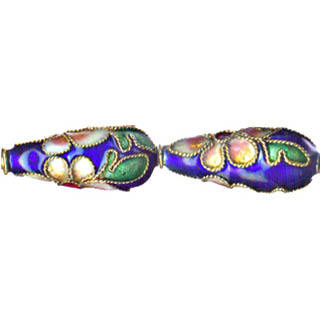 ENAMEL TEAR DROP 9X22MM BLUE
