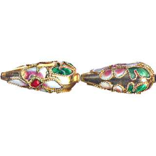 ENAMEL TEAR DROP 9X22MM GOLD