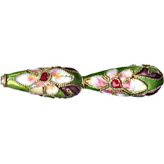 ENAMEL TEAR DROP 9X22MM APPLE GREEN