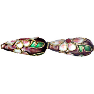 ENAMEL TEAR DROP 9X22MM PURPLE