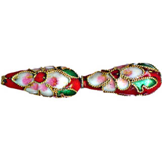 ENAMEL TEAR DROP 9X22MM RED