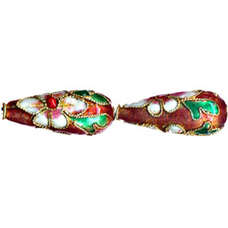 ENAMEL TEAR DROP 9X22MM RUST RED
