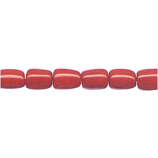 DYED RED CORAL TUBE 7-8MM