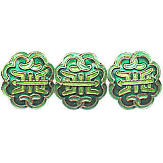 ENAMEL LONG LIFE FLOWER 17X19MM GREEN