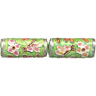 ENAMEL OVAL TUBE 12X28MM LIGHT GREEN