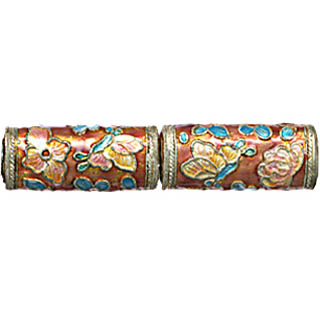 ENAMEL OVAL TUBE 12X28MM RUST RED