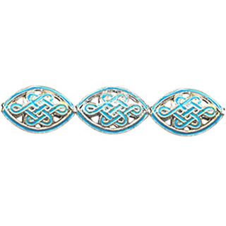 ENAMEL FLAT OVAL 14X20MM TOURQUOISE