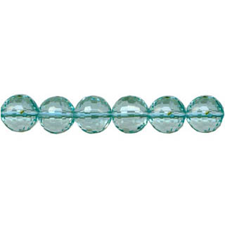 AQUAMARINE QUARTZ (GLASS) FACETED ROUND 08MM