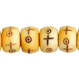 BONE DURM 7X9MM CROSS BEADS