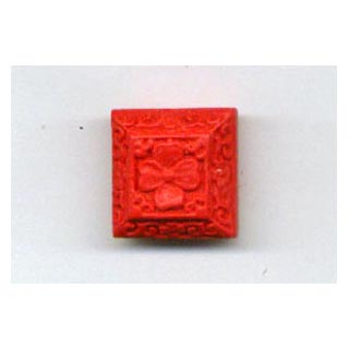 CINNABAR SQUARE 20X20MM RED