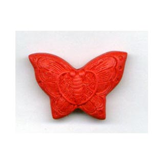 CINNABAR BUTTERFLY 13X18MM RED