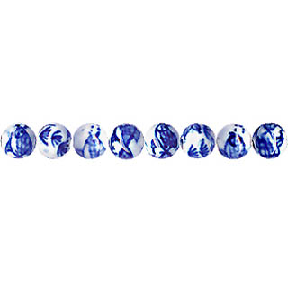 PORCELAIN ROUND 8MM WHITE AND BLUE