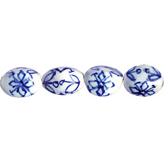 PORCELAIN 4 SIDE RICE 10X12MM WHITE AND BLUE