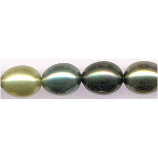 SHELL PEARL DESIGN BEADS12X15 OVAL DK.MUL